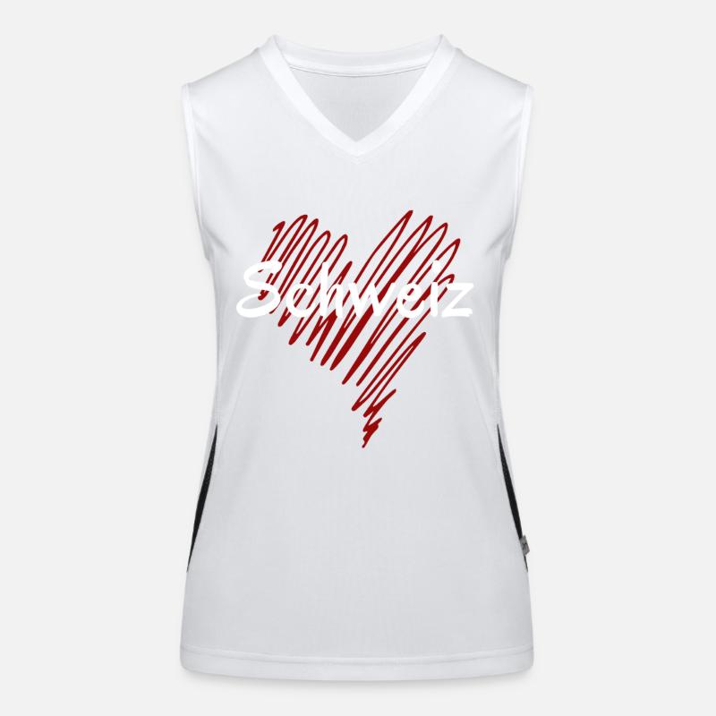 Ich liebe die Schweiz, stolze Schweizerin Funktionelles Kontrast-Tank Top für Frauen