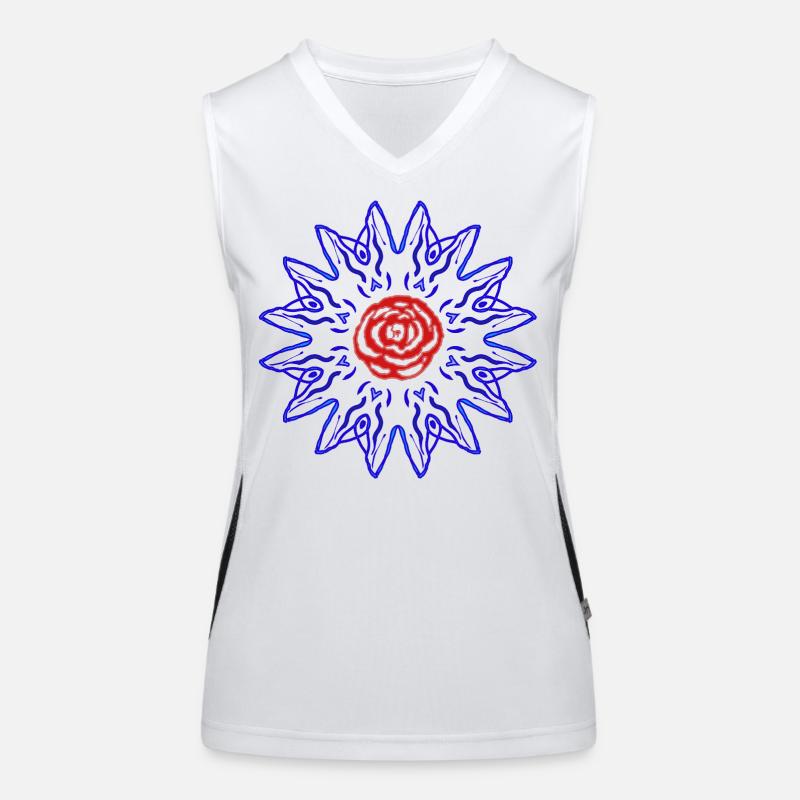 Rose in der blauen Sonne Funktionelles Kontrast-Tank Top für Frauen