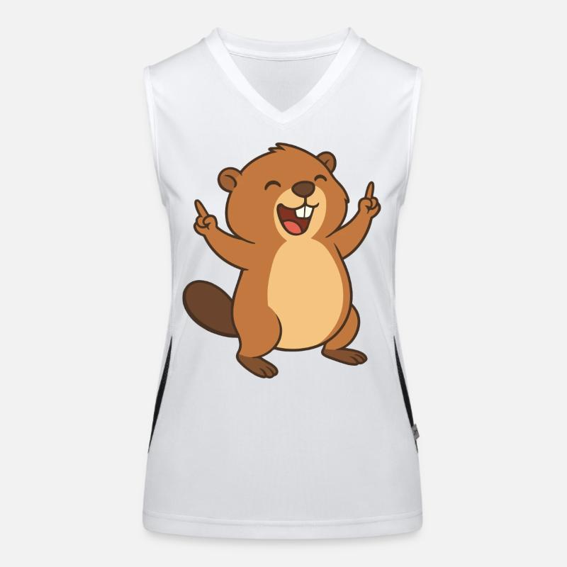 Fröhlicher Biberspaß Funktionelles Kontrast-Tank Top für Frauen