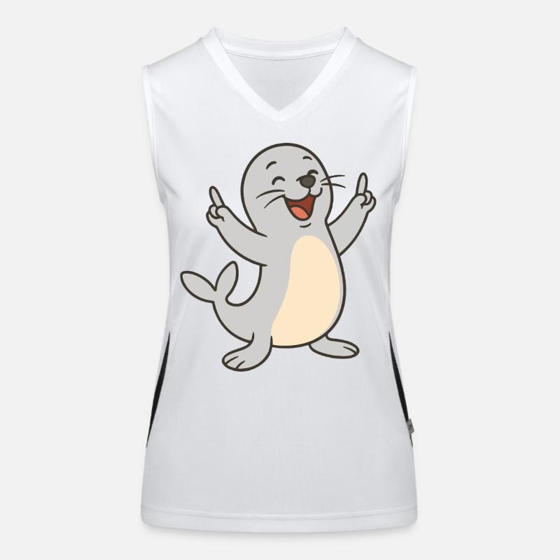 Fröhliche Robbe Funktionelles Kontrast-Tank Top für Frauen
