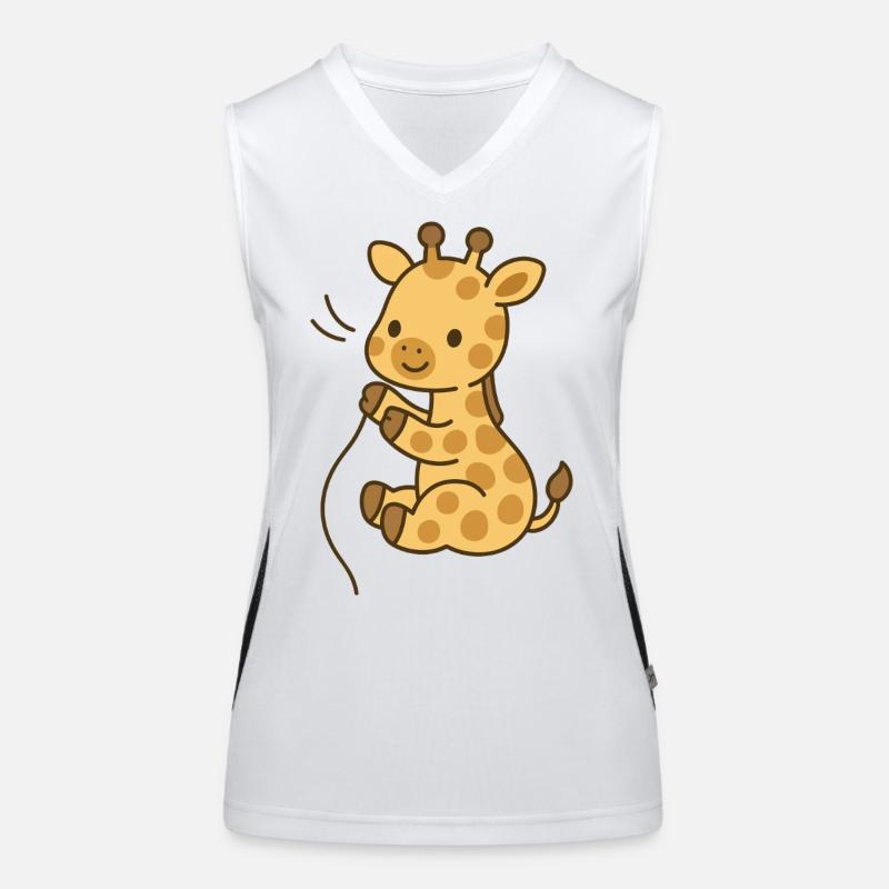 Cuddly Giraffe Baby Happiness Women's Functional Contrast Tank Top