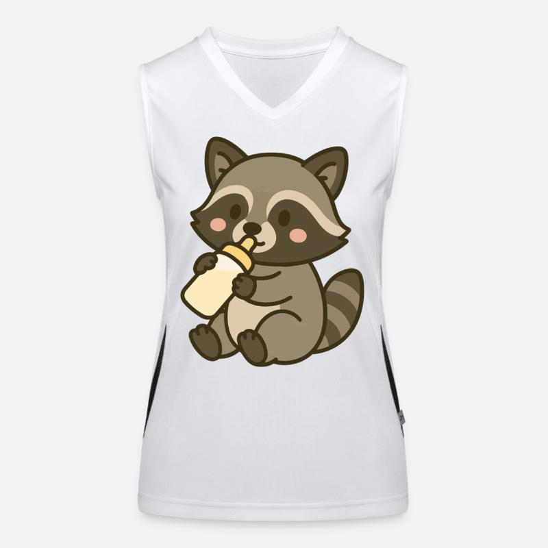 Flaschenzeit mit Waschbärchen Funktionelles Kontrast-Tank Top für Frauen