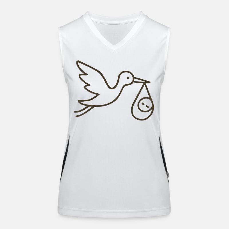 Storch mit Babykind - Minimal Baby Arrival Funktionelles Kontrast-Tank Top für Frauen