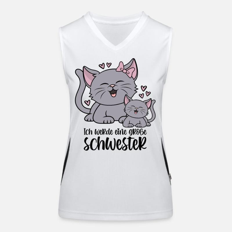 Ich werde eine große Schwester Katze Katzen Kinder Funktionelles Kontrast-Tank Top für Frauen