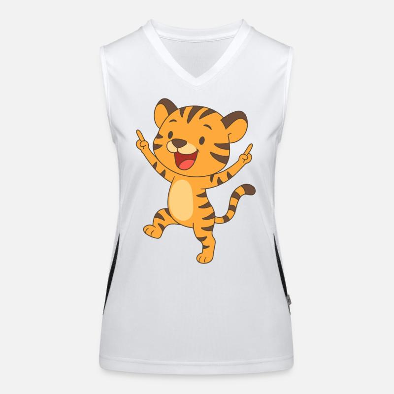 Petit tigre heureux Débardeur respirant contrasté Femme