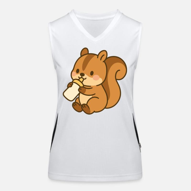 Flask Fluffy Squirrel Women's Functional Contrast Tank Top