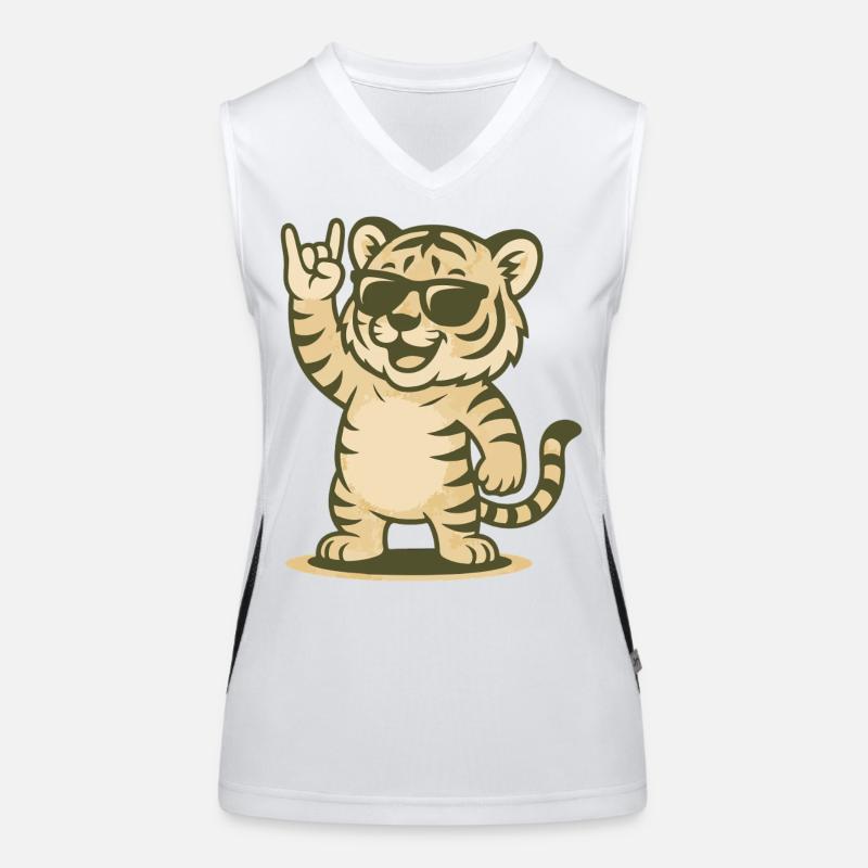 Rock’n’Roar Tiger Funktionelles Kontrast-Tank Top für Frauen