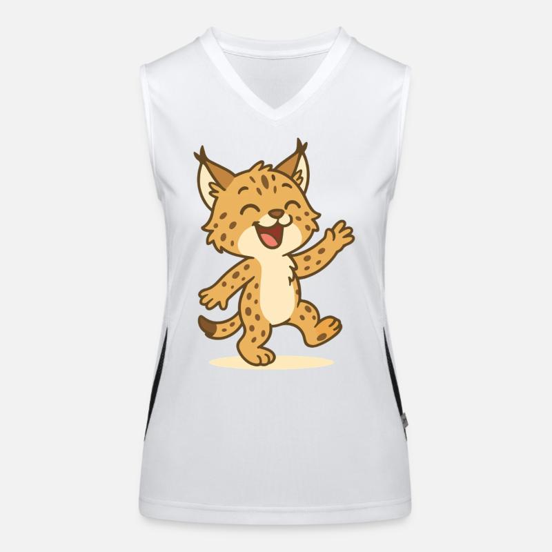 Tanzender Luchs Funktionelles Kontrast-Tank Top für Frauen