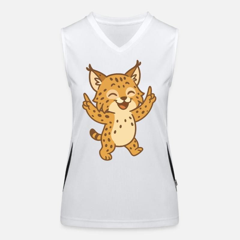 Feiernder Luchs Funktionelles Kontrast-Tank Top für Frauen