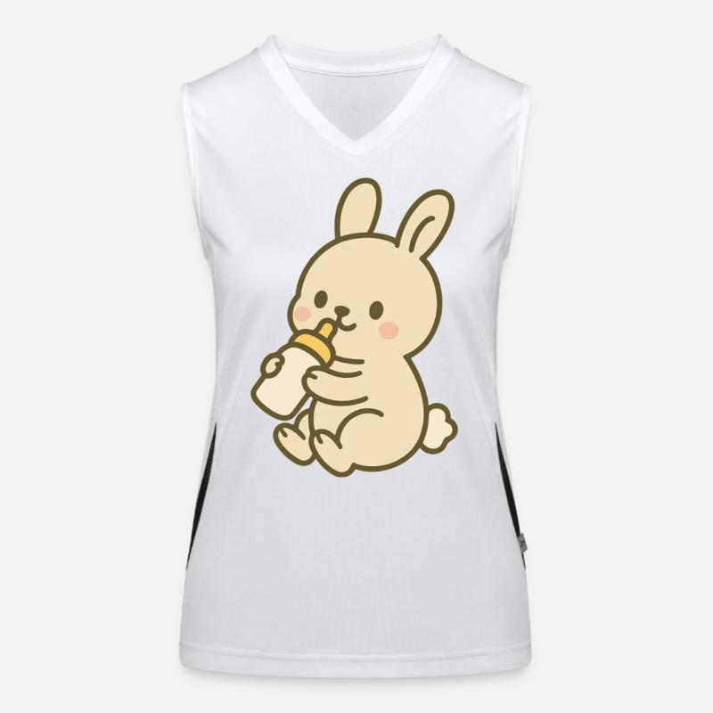 Fläschchen-Häschen Funktionelles Kontrast-Tank Top für Frauen
