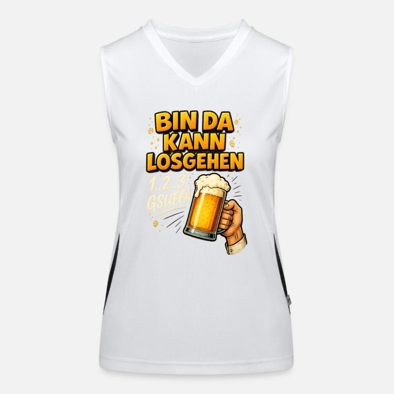 Bin da kann losgehen Funktionelles Kontrast-Tank Top für Frauen