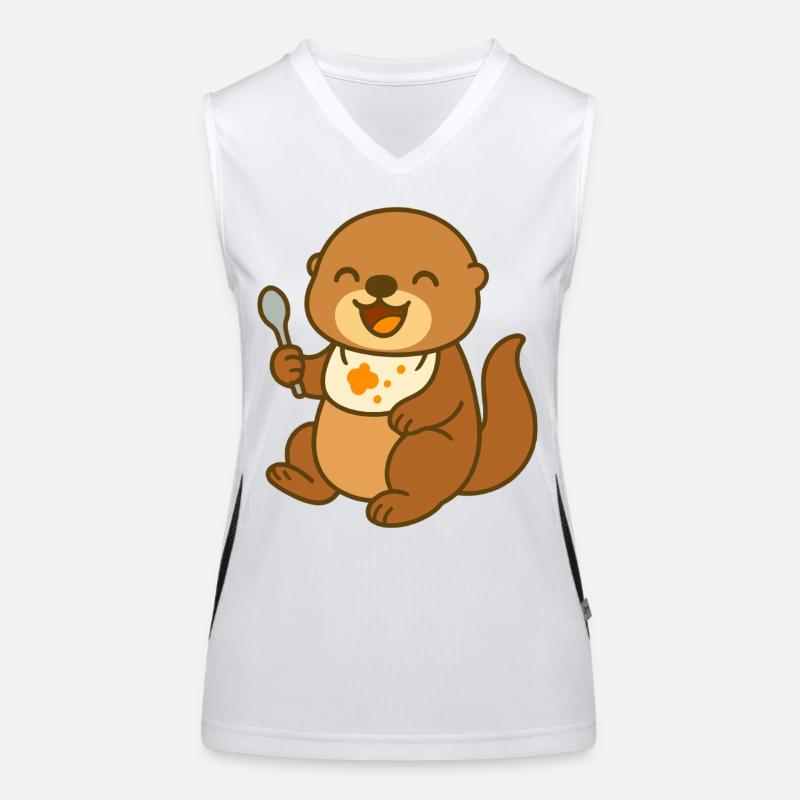 Sea Otter Snack Time Women's Functional Contrast Tank Top