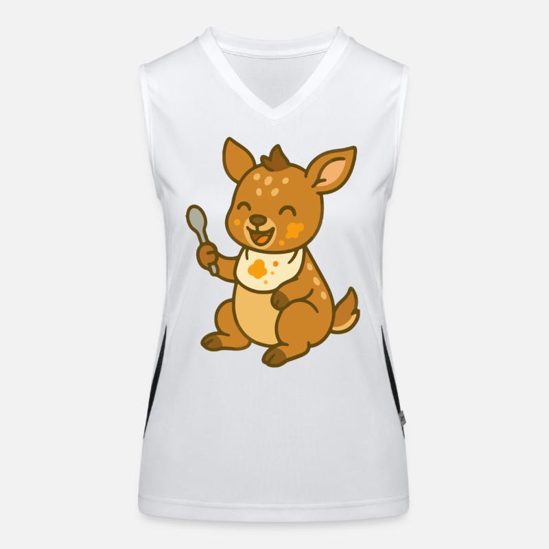 Nourrir avec le faon – Mignon bébé de la forêt Débardeur respirant contrasté Femme