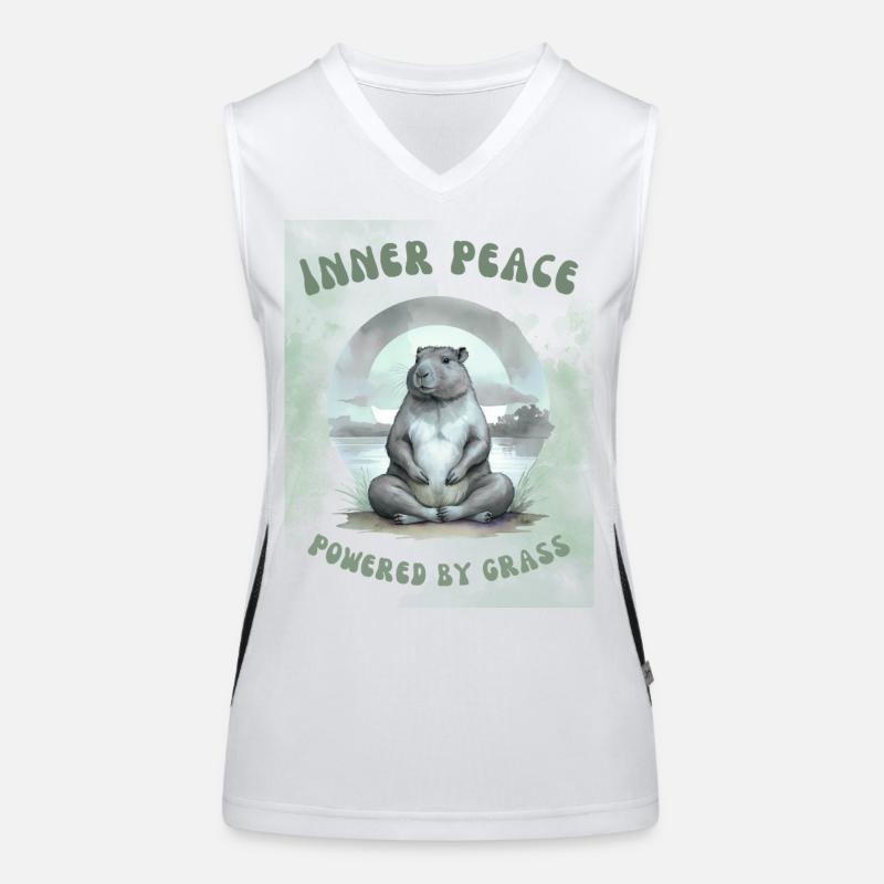 Inner Peace – Powered by Grass Design Funktionelles Kontrast-Tank Top für Frauen