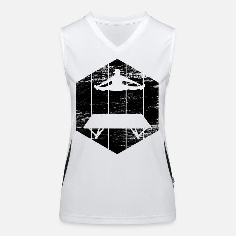 Trampolinist Zeichnung Funktionelles Kontrast-Tank Top für Frauen