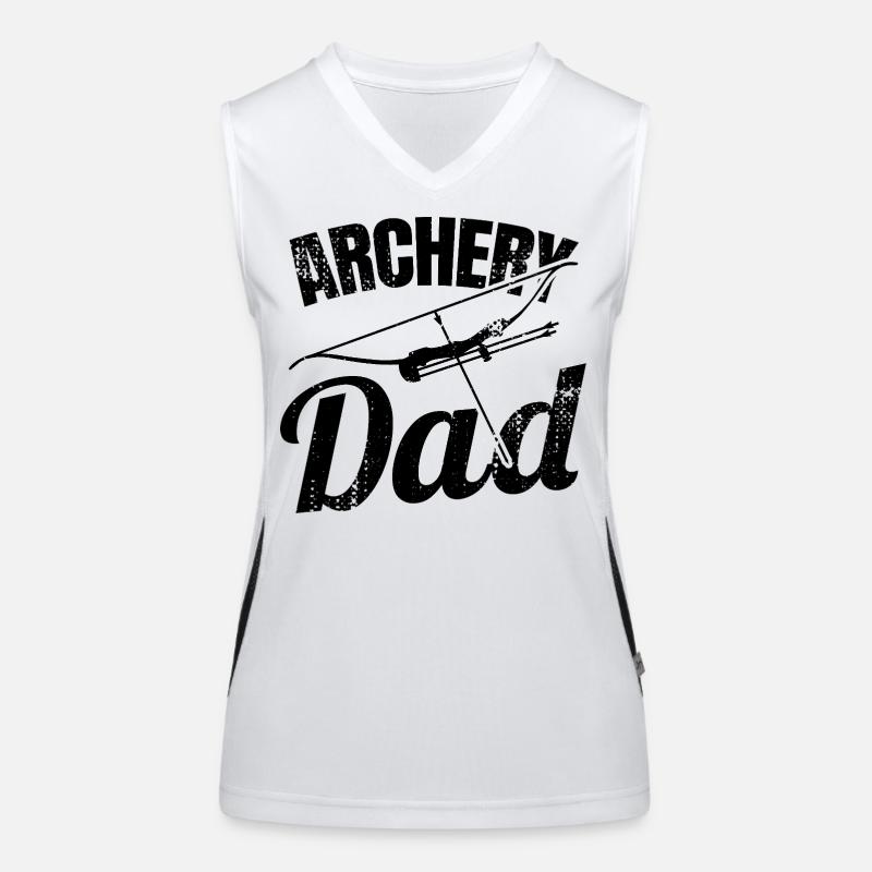 Bogenschießen Papa Funktionelles Kontrast-Tank Top für Frauen