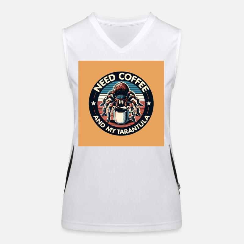 Brauche nur Kaffee und meine Spinne Tarantel Funktionelles Kontrast-Tank Top für Frauen