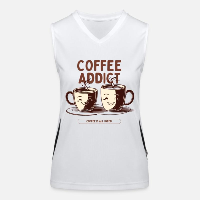 Coffee Addict – Kaffee Liebhaber Design Funktionelles Kontrast-Tank Top für Frauen