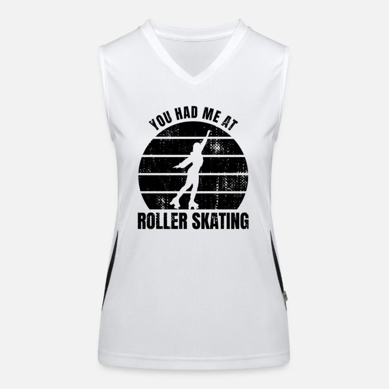 Roller Skater Spruch Funktionelles Kontrast-Tank Top für Frauen
