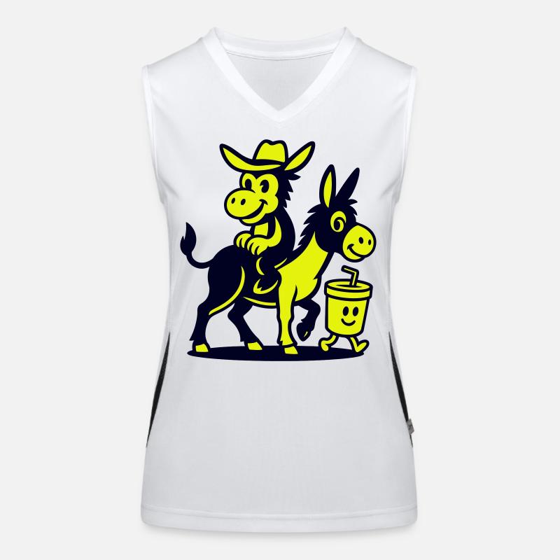 Donkey on donkey and drink Women's Functional Contrast Tank Top
