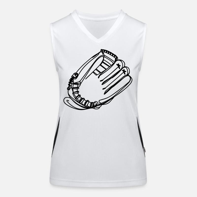 Dessin de gant de baseball Débardeur respirant contrasté Femme