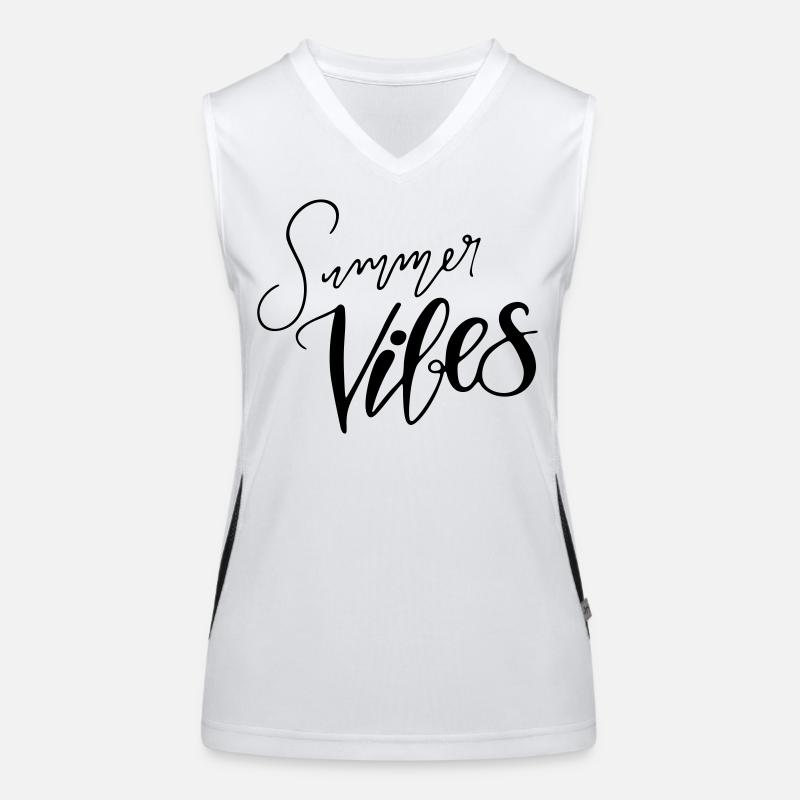 Hand Lettering "Summer Vibes" Various Colors Women's Functional Contrast Tank Top