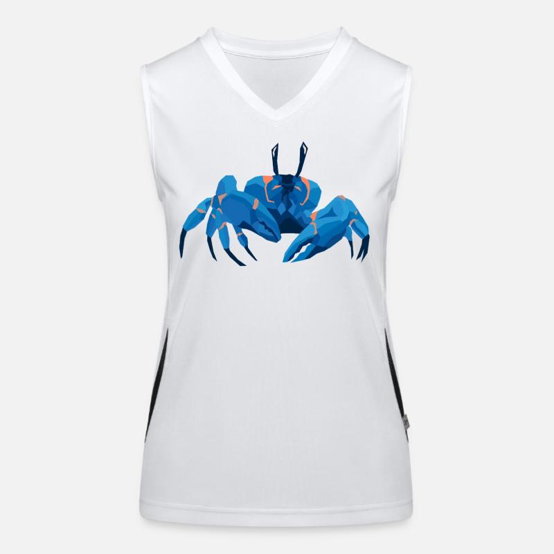 Blaue Krabbe Polygonaler Stil Funktionelles Kontrast-Tank Top für Frauen