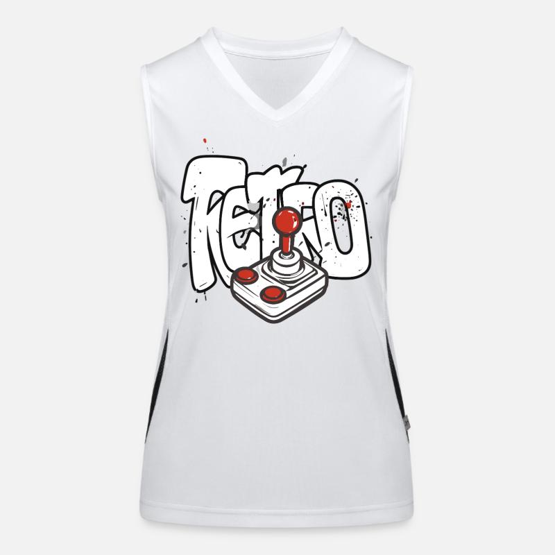 Retrobomber Joystick Design Funktionelles Kontrast-Tank Top für Frauen