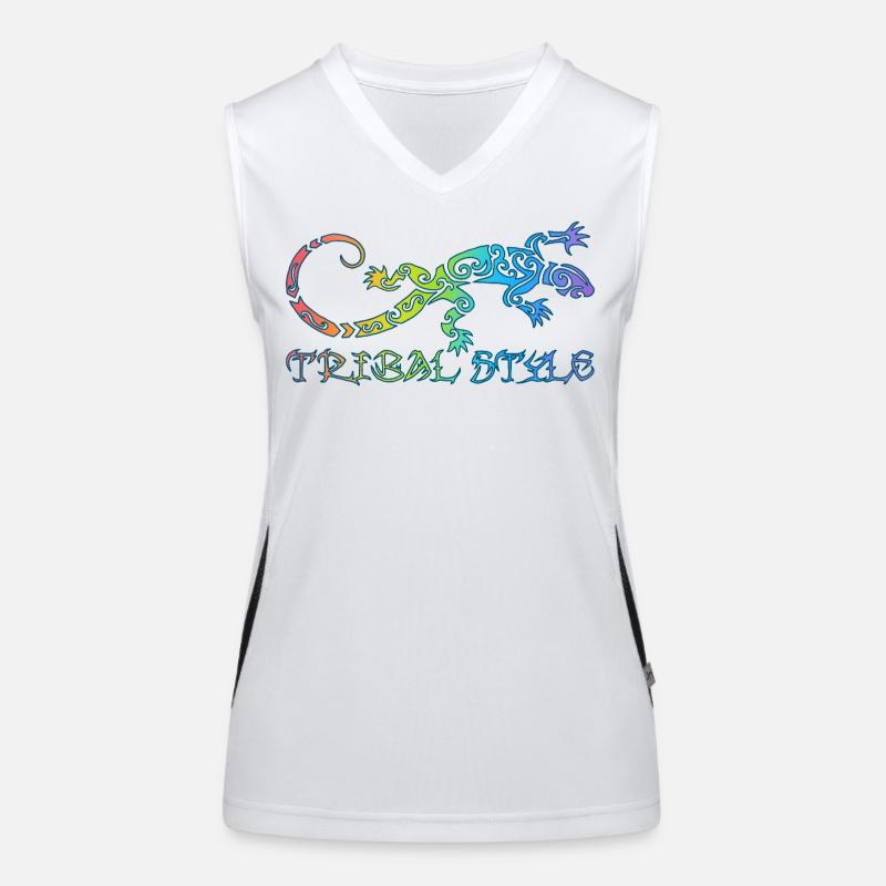 Polynesian rainbow lizard Women's Functional Contrast Tank Top