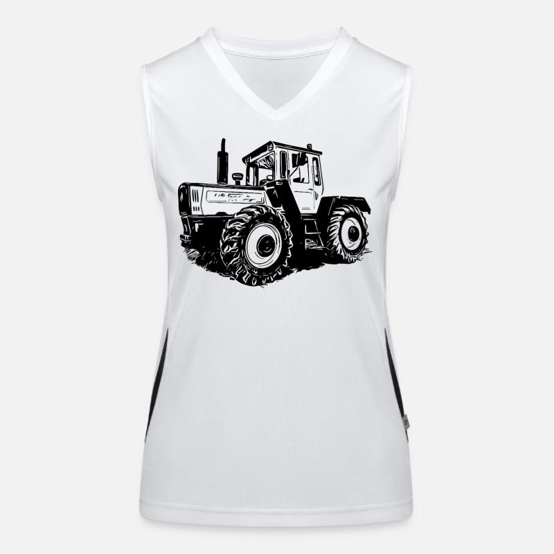 Traktorpower Silhouette Funktionelles Kontrast-Tank Top für Frauen