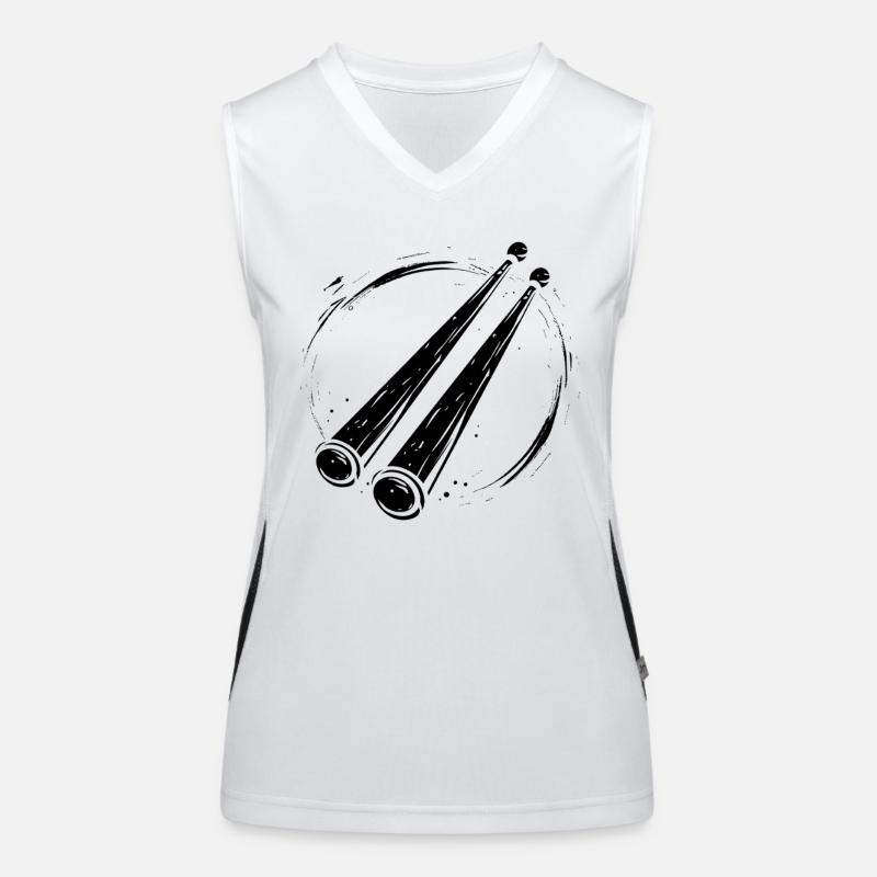 Drumsticks Drawing Women's Functional Contrast Tank Top