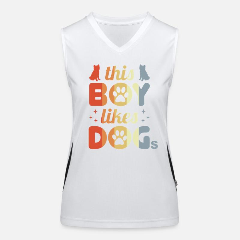 Boy who likes dogs Women's Functional Contrast Tank Top