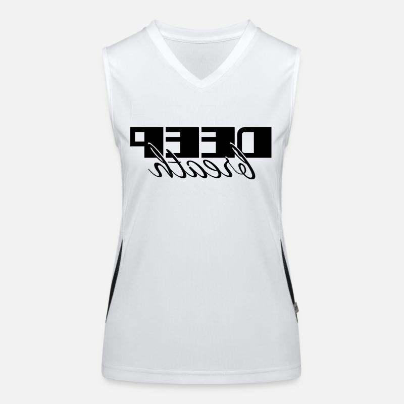 Deep Breath Elegant Self Care Script Design Women's Functional Contrast Tank Top