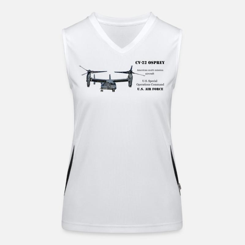 V-22 Balbuzard pêcheur Débardeur respirant contrasté Femme