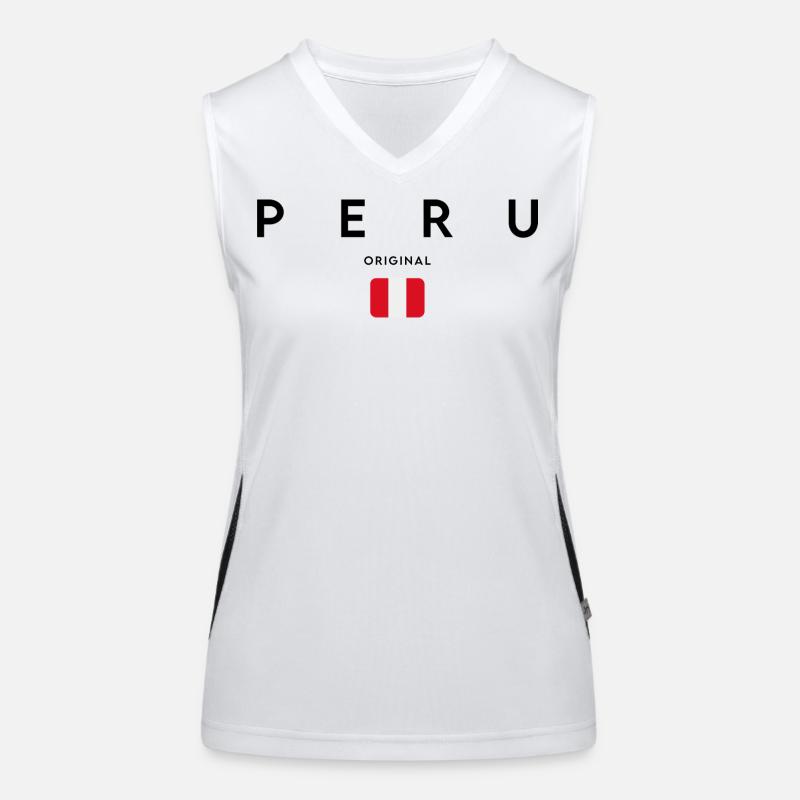 Peruvian pride, minimalist sleek design Women's Functional Contrast Tank Top