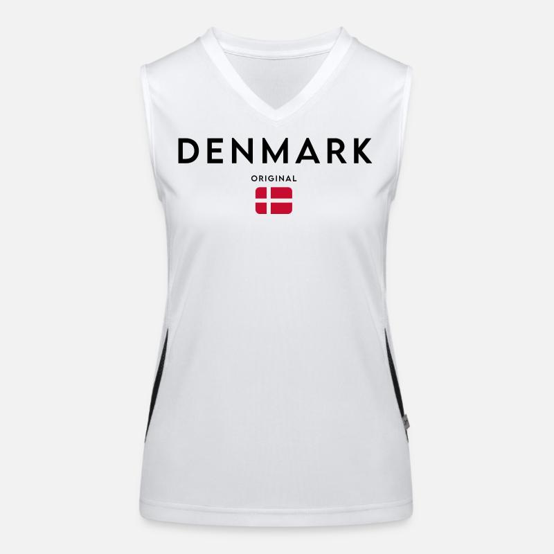 Danish pride, minimalist sleek design Women's Functional Contrast Tank Top
