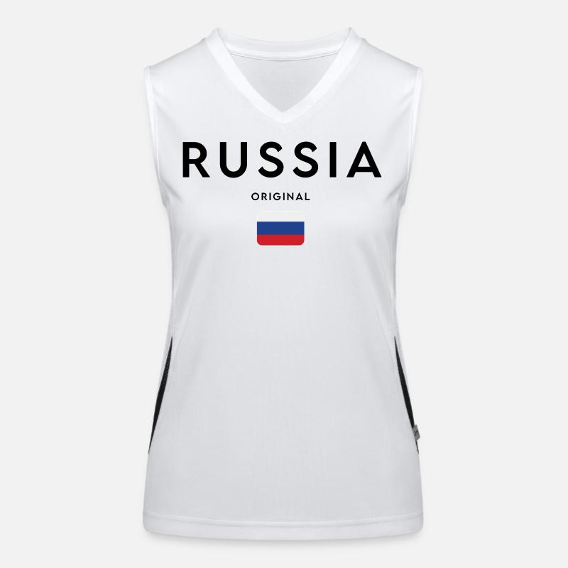 Russian pride, minimalist sleek design Women's Functional Contrast Tank Top