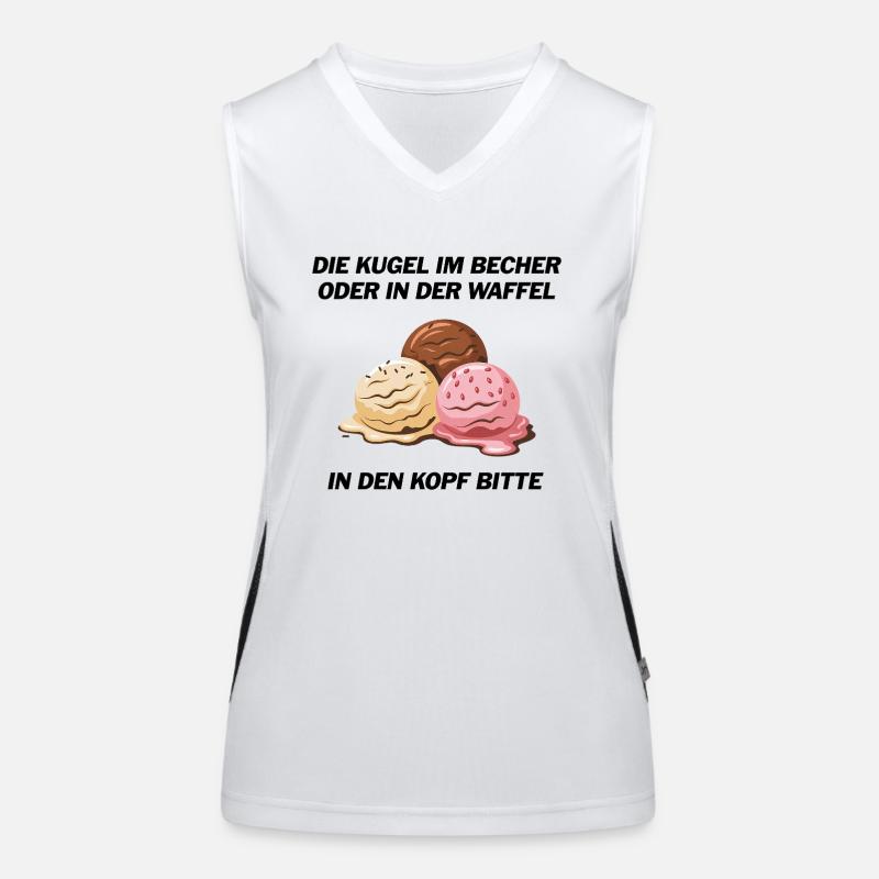 Die Kugel im Becher oder in der Waffel? Funktionelles Kontrast-Tank Top für Frauen