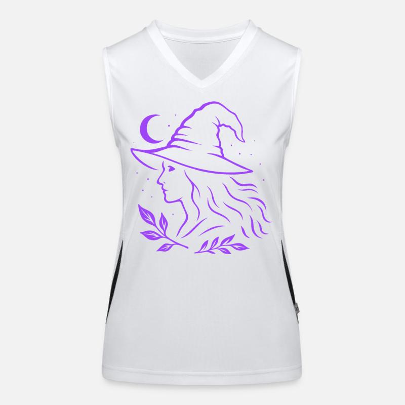 Silhouette de sorcière lune Witchcore Motif Débardeur respirant contrasté Femme