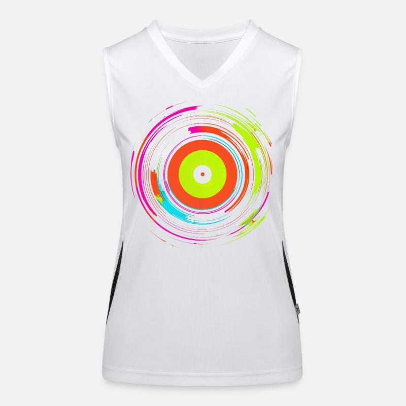 Disque vinyle Retrowave Débardeur respirant contrasté Femme