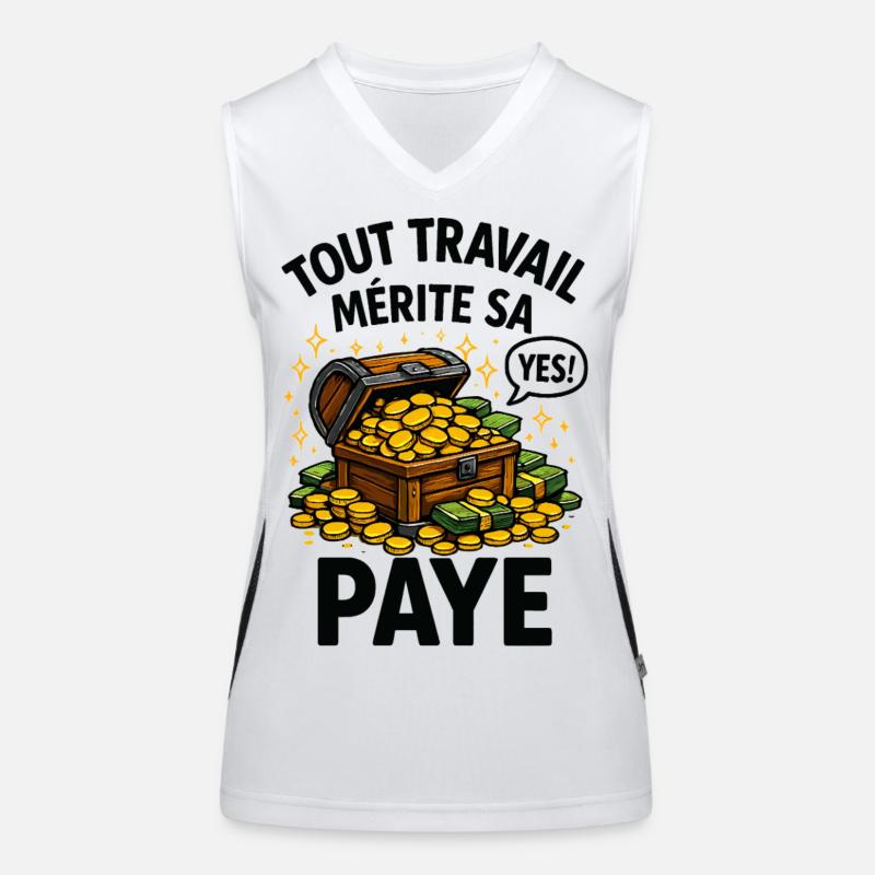 Humor - All work deserves its pay Women's Functional Contrast Tank Top