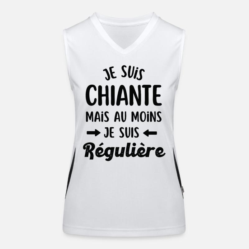 Je suis chiante et régulière  Débardeur respirant contrasté Femme