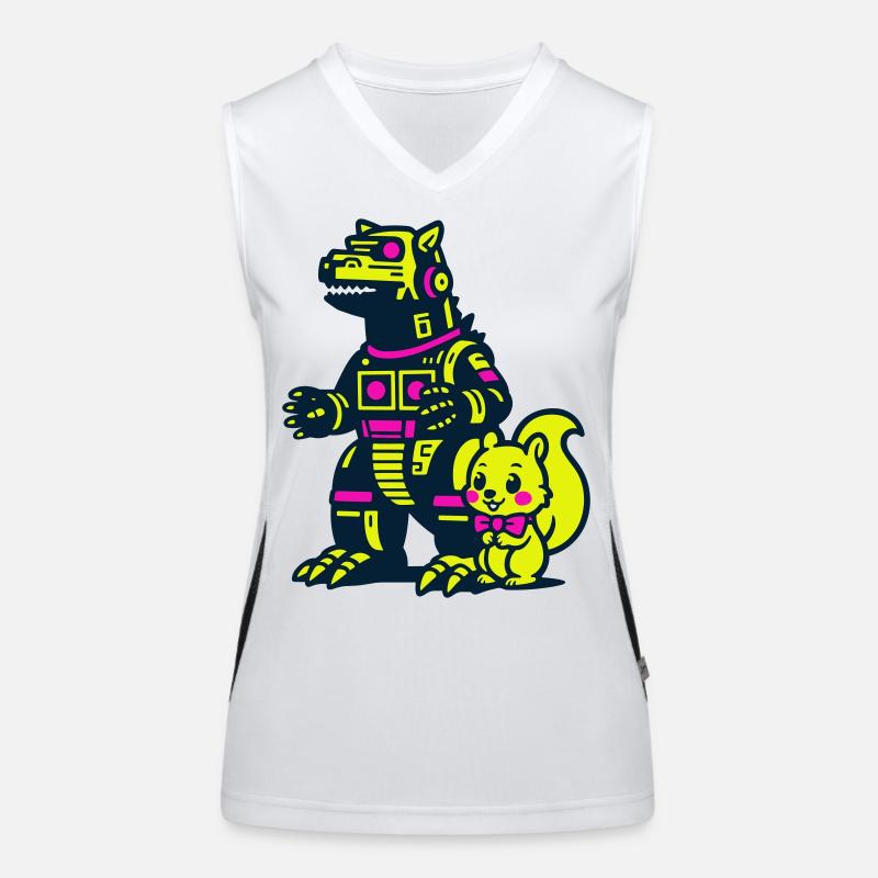 Mecha Dragon with Squirrel Women's Functional Contrast Tank Top