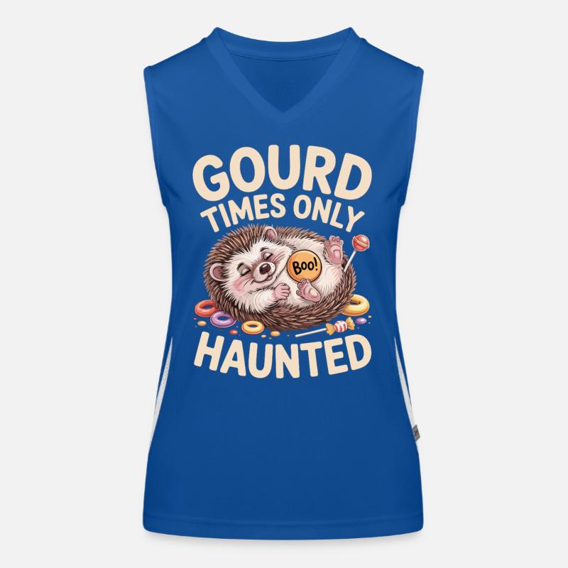 Cute hedgehog with Halloween motif Women's Functional Contrast Tank Top