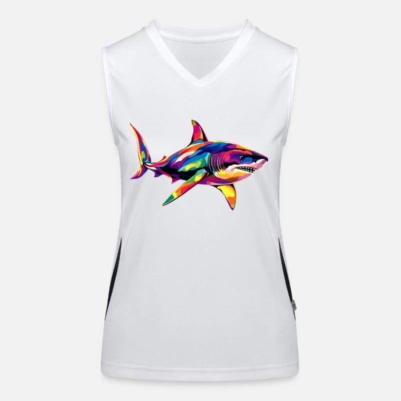 requin requin tigre requin plongeur requins mignons grand requin blanc Débardeur respirant contrasté Femme