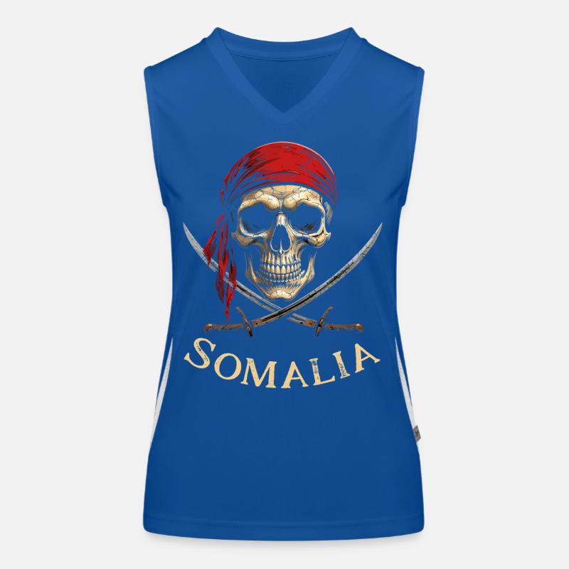 Red Pirate Skeleton Head Women's Functional Contrast Tank Top