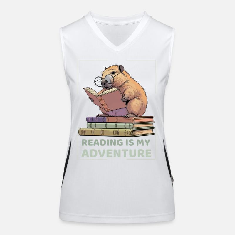 Capybara en lisant -Aventure de lecture Débardeur respirant contrasté Femme