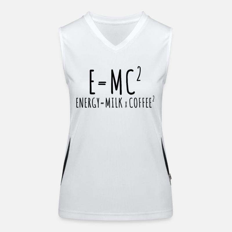 E=MC2 Physik Spruch Koffein Nerd Energie Kaffee Funktionelles Kontrast-Tank Top für Frauen
