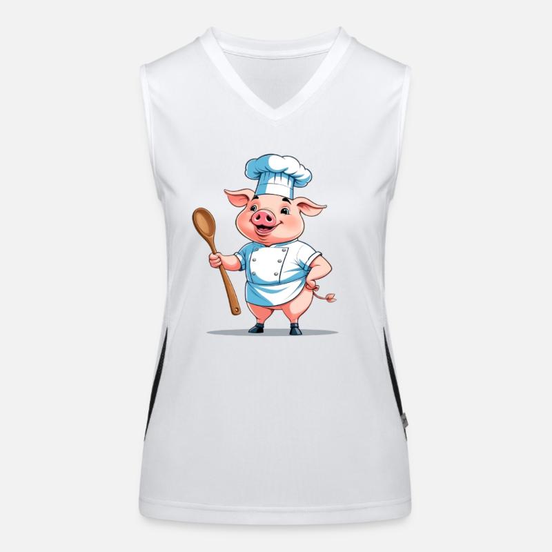 Chef cuisinier cochon Débardeur respirant contrasté Femme