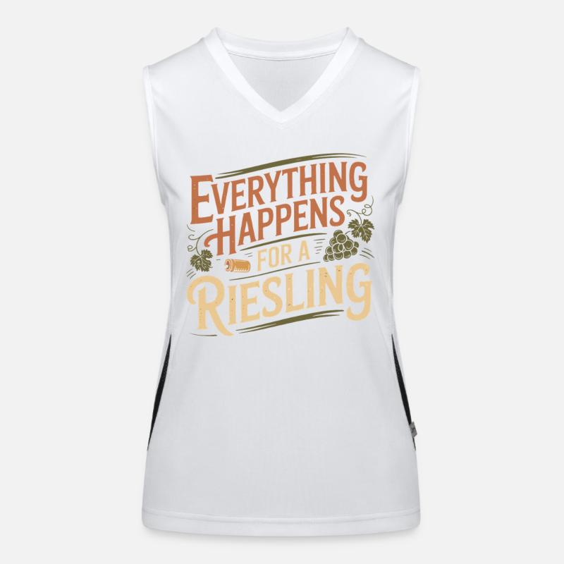 Wein Weintrinker Everything Happens For A Riesling Funktionelles Kontrast-Tank Top für Frauen